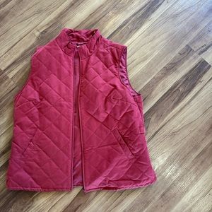 Orvis red quilted zip up vest